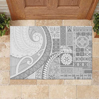 Samoa Siapo White Sunday Rubber Doormat Lotu Tamaiti Polynesian White Pattern LT9 White - Polynesian Pride