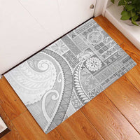 Samoa Siapo White Sunday Rubber Doormat Lotu Tamaiti Polynesian White Pattern LT9 - Polynesian Pride