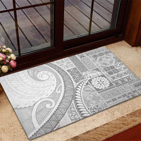 Samoa Siapo White Sunday Rubber Doormat Lotu Tamaiti Polynesian White Pattern LT9 - Polynesian Pride