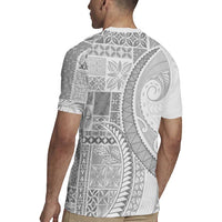 Samoa Siapo White Sunday Rugby Jersey Lotu Tamaiti Polynesian White Pattern LT9 - Polynesian Pride