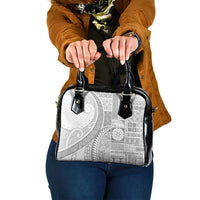 Samoa Siapo White Sunday Shoulder Handbag Lotu Tamaiti Polynesian White Pattern LT9 One Size White - Polynesian Pride