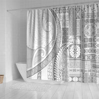Samoa Siapo White Sunday Shower Curtain Lotu Tamaiti Polynesian White Pattern LT9 - Polynesian Pride