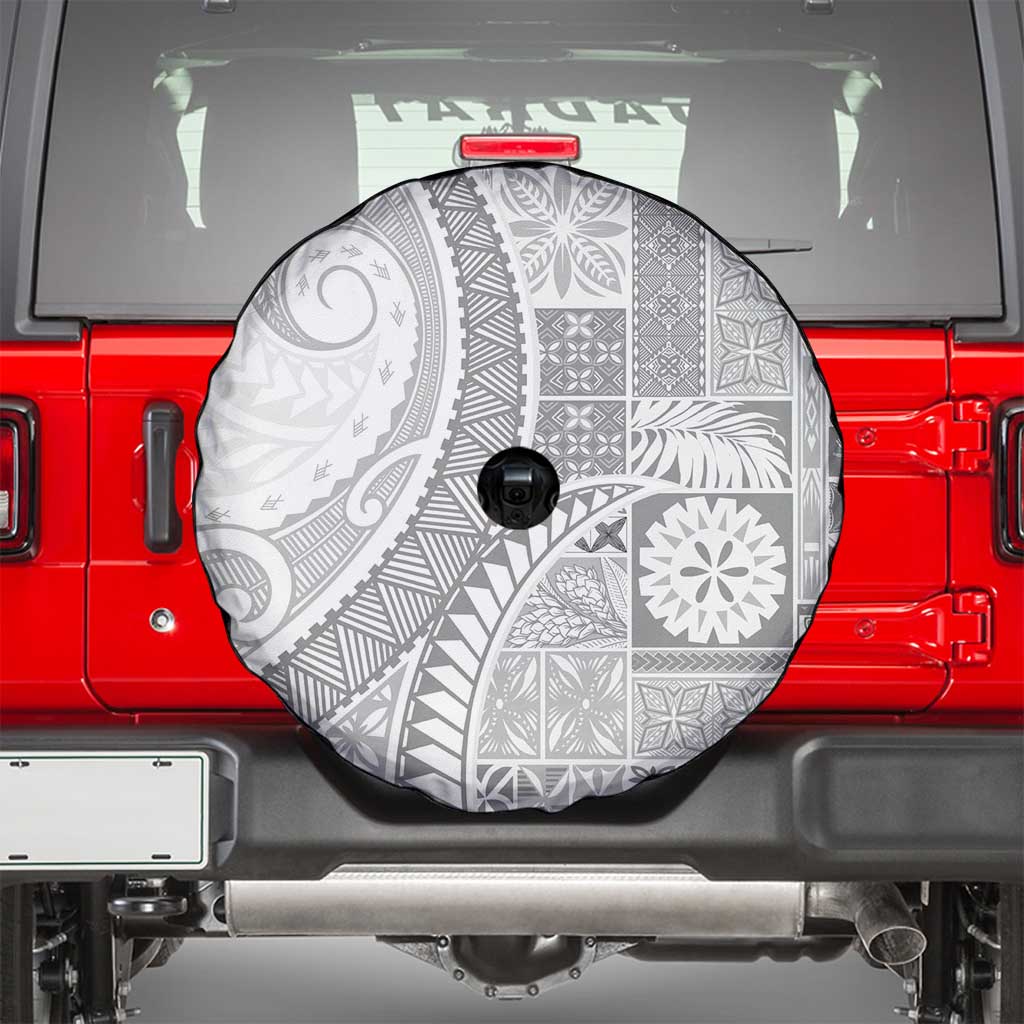 Samoa Siapo White Sunday Spare Tire Cover Lotu Tamaiti Polynesian White Pattern LT9 - Polynesian Pride