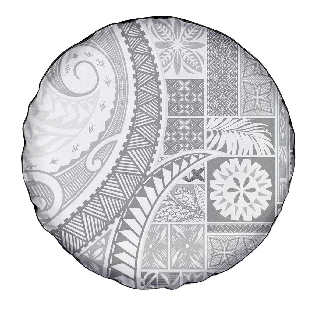 Samoa Siapo White Sunday Spare Tire Cover Lotu Tamaiti Polynesian White Pattern LT9 - Polynesian Pride