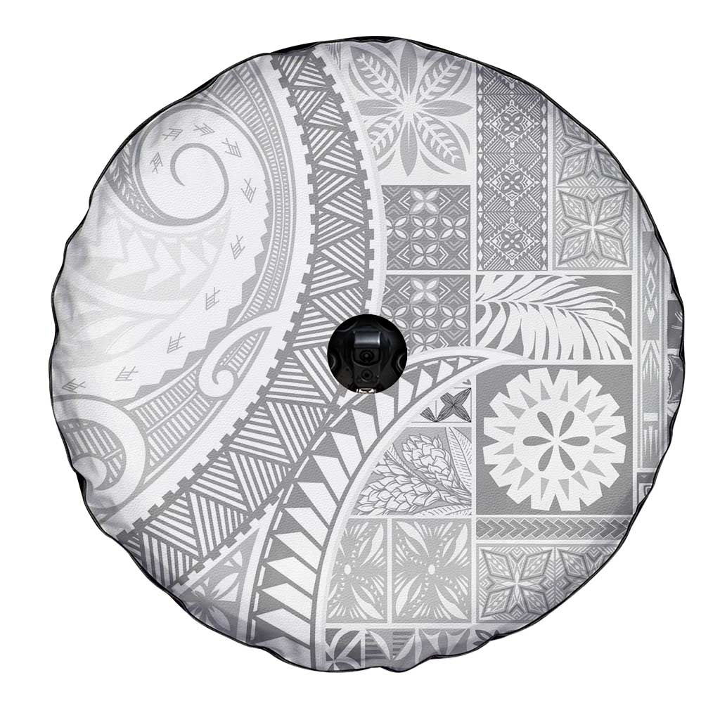 Samoa Siapo White Sunday Spare Tire Cover Lotu Tamaiti Polynesian White Pattern LT9 - Polynesian Pride