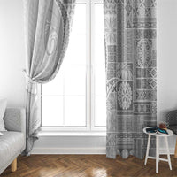Samoa Siapo White Sunday Window Curtain Lotu Tamaiti Polynesian White Pattern LT9 - Polynesian Pride