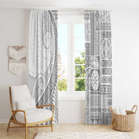 Samoa Siapo White Sunday Window Curtain Lotu Tamaiti Polynesian White Pattern LT9 - Polynesian Pride