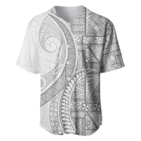 Tonga White Sunday Baseball Jersey Lotu Tamaiti Ngatu Tribal LT9 White - Polynesian Pride