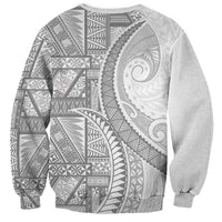 Tonga White Sunday Sweatshirt Lotu Tamaiti Ngatu Tribal LT9 - Polynesian Pride