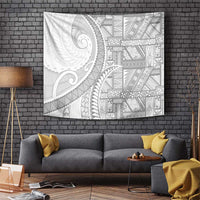 Tonga White Sunday Tapestry Lotu Tamaiti Ngatu Tribal LT9 White - Polynesian Pride