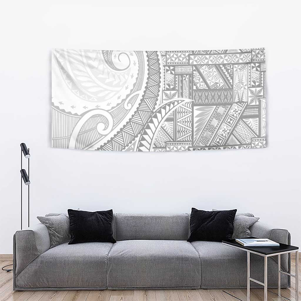 Tonga White Sunday Tapestry Lotu Tamaiti Ngatu Tribal LT9 - Polynesian Pride