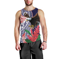 American Samoa Bald Eagle Personalized Men Tank Top Polynesian Teuila Flowers LT9 - Polynesian Pride