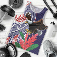 American Samoa Bald Eagle Personalized Men Tank Top Polynesian Teuila Flowers LT9 - Polynesian Pride