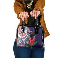 American Samoa Bald Eagle Personalized Shoulder Handbag Polynesian Teuila Flowers LT9 One Size Blue - Polynesian Pride