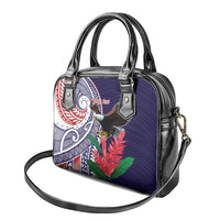 American Samoa Bald Eagle Personalized Shoulder Handbag Polynesian Teuila Flowers LT9 - Polynesian Pride