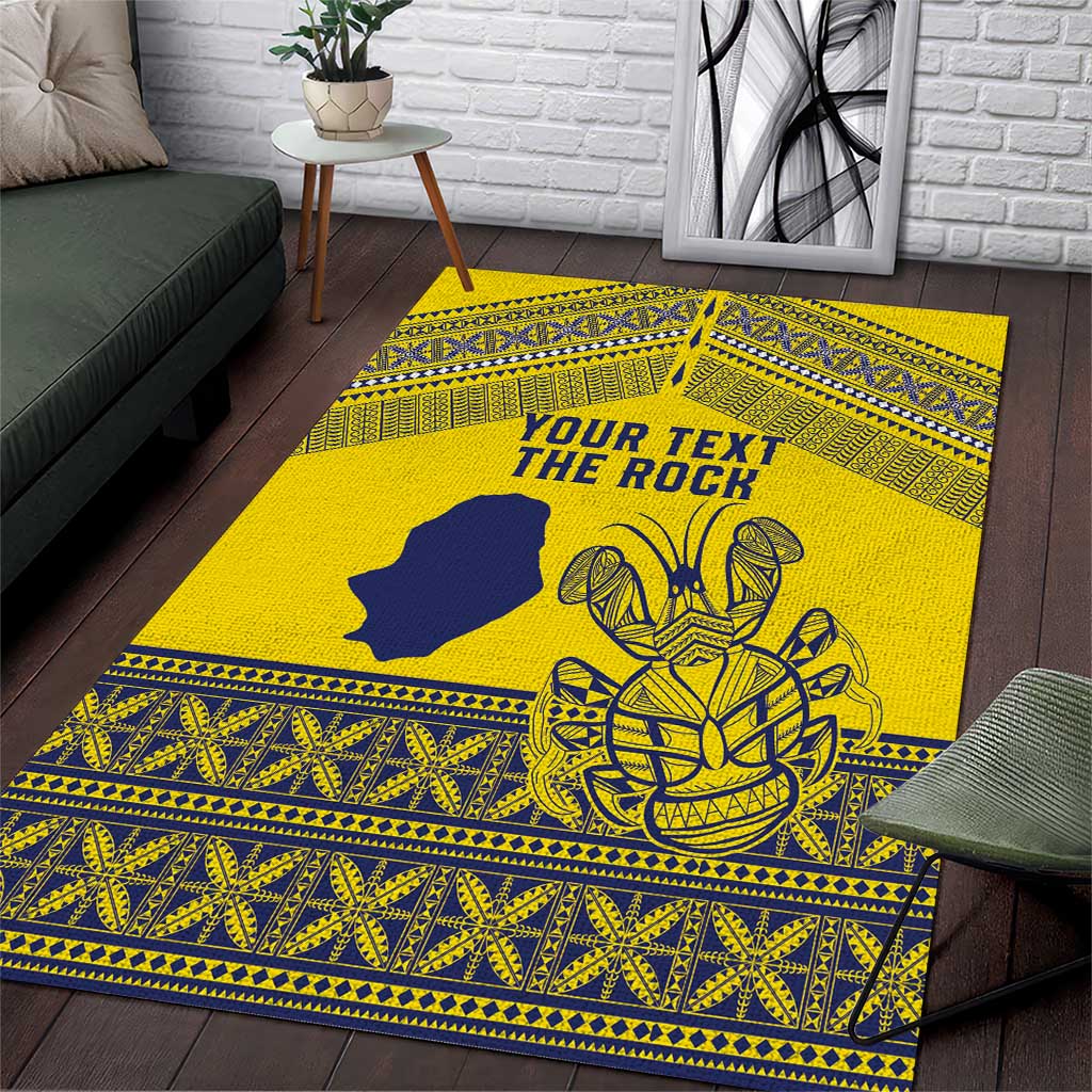 Niue Crab Personalised Area Rug Niuean Hiapo Pattern LT9 Gold - Polynesian Pride