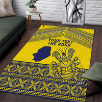 Niue Crab Personalised Area Rug Niuean Hiapo Pattern LT9 Gold - Polynesian Pride