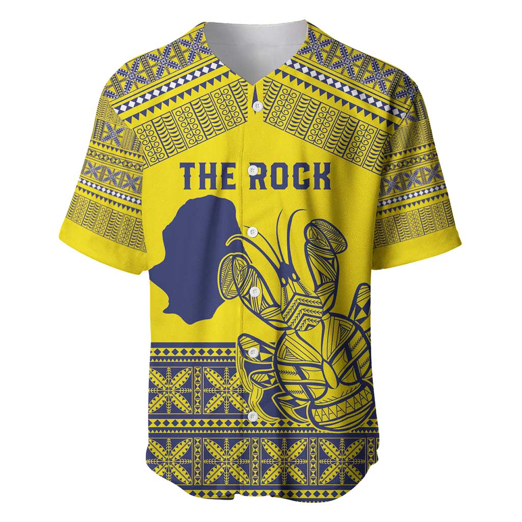 Niue Crab Personalised Baseball Jersey Niuean Hiapo Pattern LT9 Gold - Polynesian Pride
