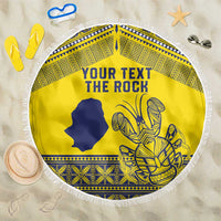 Niue Crab Personalised Beach Blanket Niuean Hiapo Pattern LT9 One Size 150cm Gold - Polynesian Pride