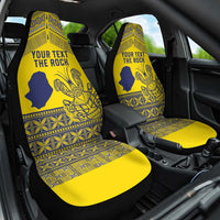 Niue Crab Personalised Car Seat Cover Niuean Hiapo Pattern LT9 One Size Gold - Polynesian Pride