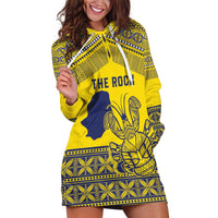 Niue Crab Personalised Hoodie Dress Niuean Hiapo Pattern LT9 Gold - Polynesian Pride