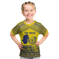 Niue Crab Personalised Kid T Shirt Niuean Hiapo Pattern LT9 Gold - Polynesian Pride