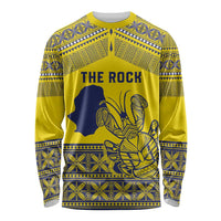 Niue Crab Personalised Long Sleeve Shirt Niuean Hiapo Pattern LT9 Unisex Gold - Polynesian Pride