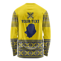 Niue Crab Personalised Long Sleeve Shirt Niuean Hiapo Pattern LT9 - Polynesian Pride