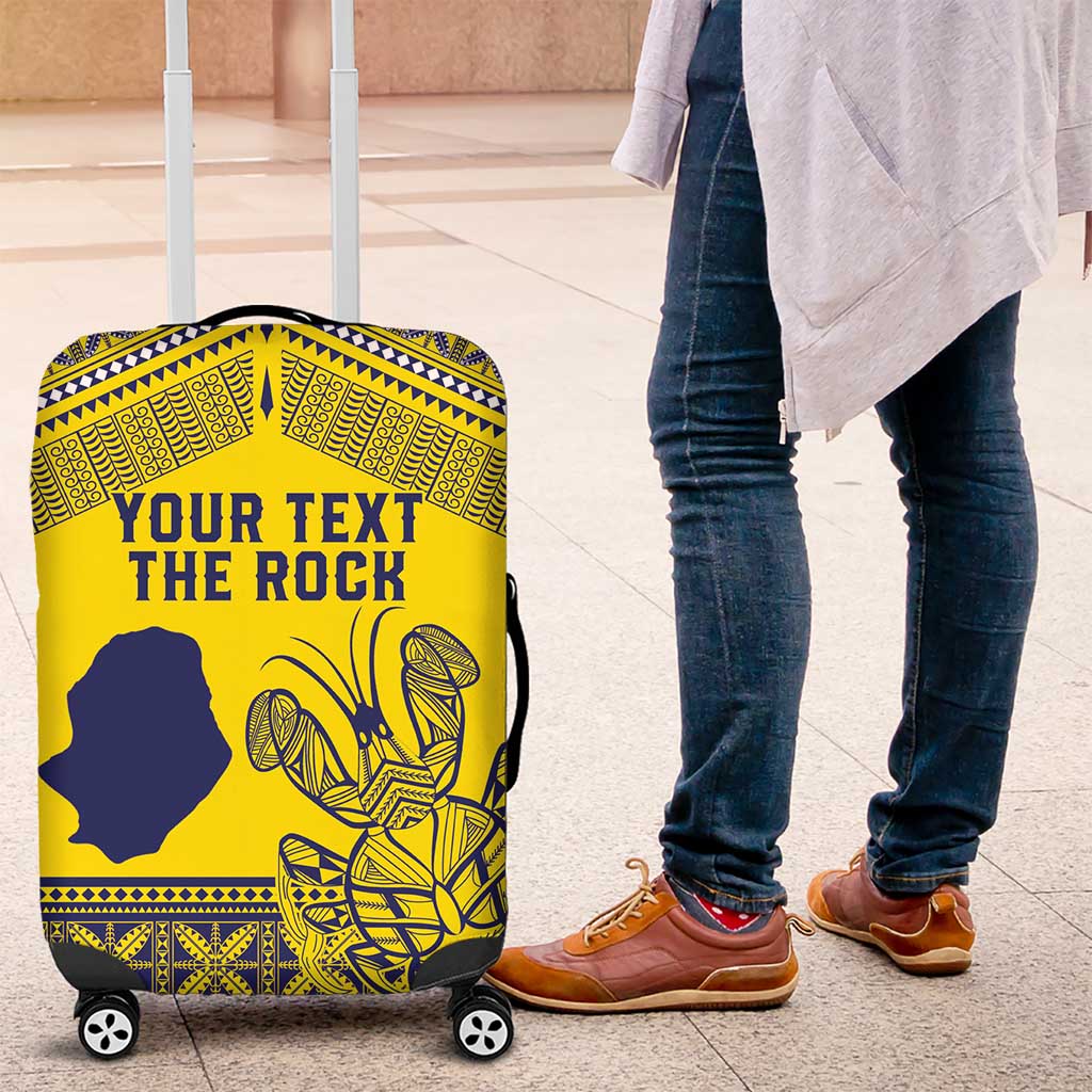 Niue Crab Personalised Luggage Cover Niuean Hiapo Pattern LT9 Gold - Polynesian Pride