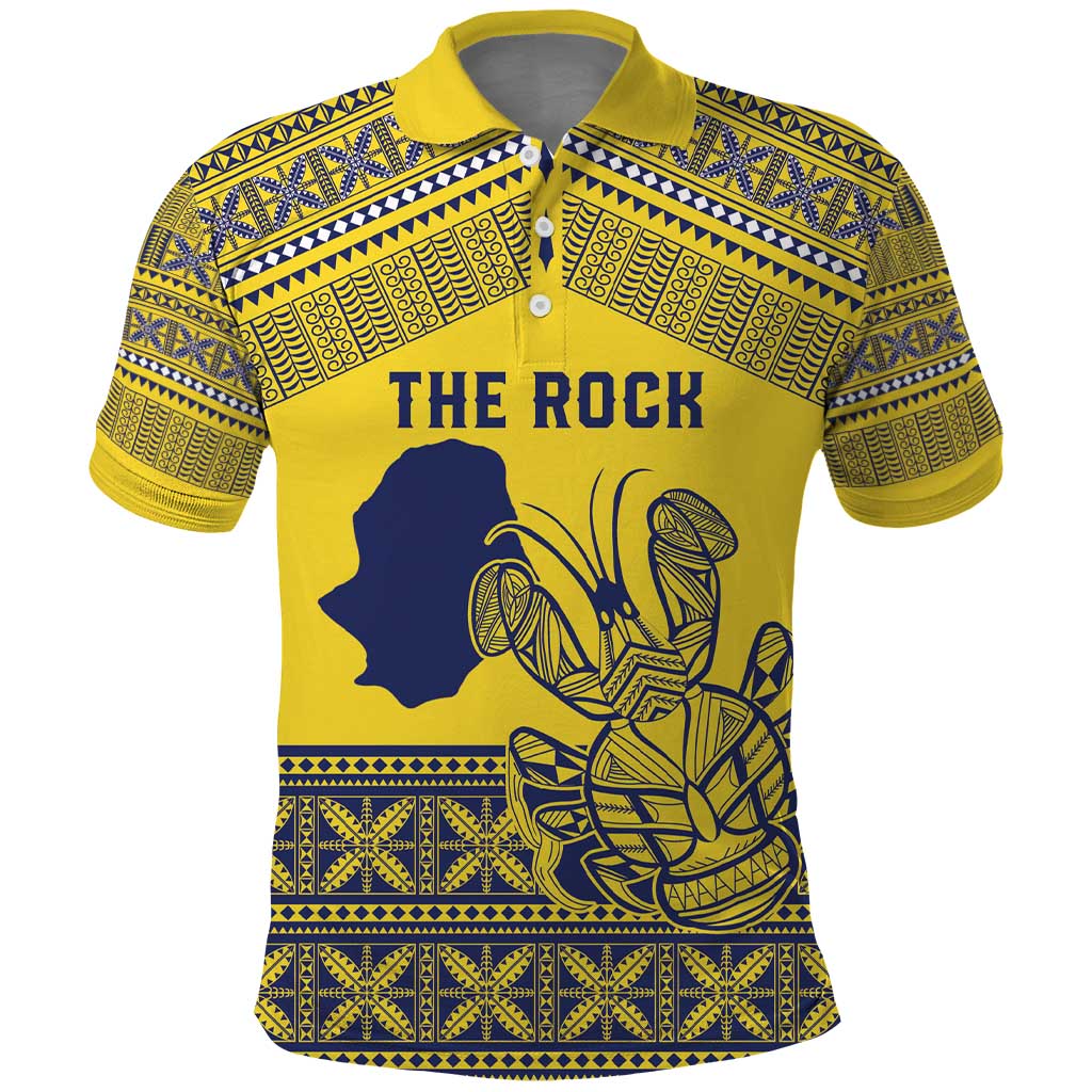 Niue Crab Personalised Polo Shirt Niuean Hiapo Pattern LT9 Gold - Polynesian Pride