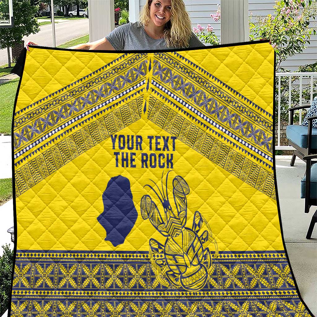 Niue Crab Personalised Quilt Niuean Hiapo Pattern LT9 Gold - Polynesian Pride