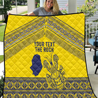 Niue Crab Personalised Quilt Niuean Hiapo Pattern LT9 Gold - Polynesian Pride