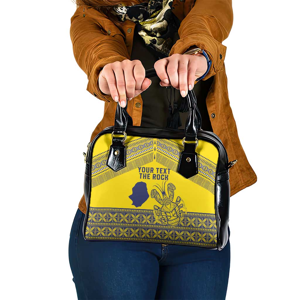 Niue Crab Personalised Shoulder Handbag Niuean Hiapo Pattern LT9 One Size Gold - Polynesian Pride