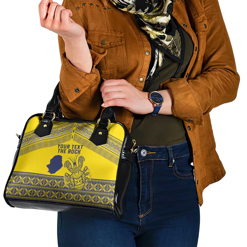 Niue Crab Personalised Shoulder Handbag Niuean Hiapo Pattern LT9 - Polynesian Pride