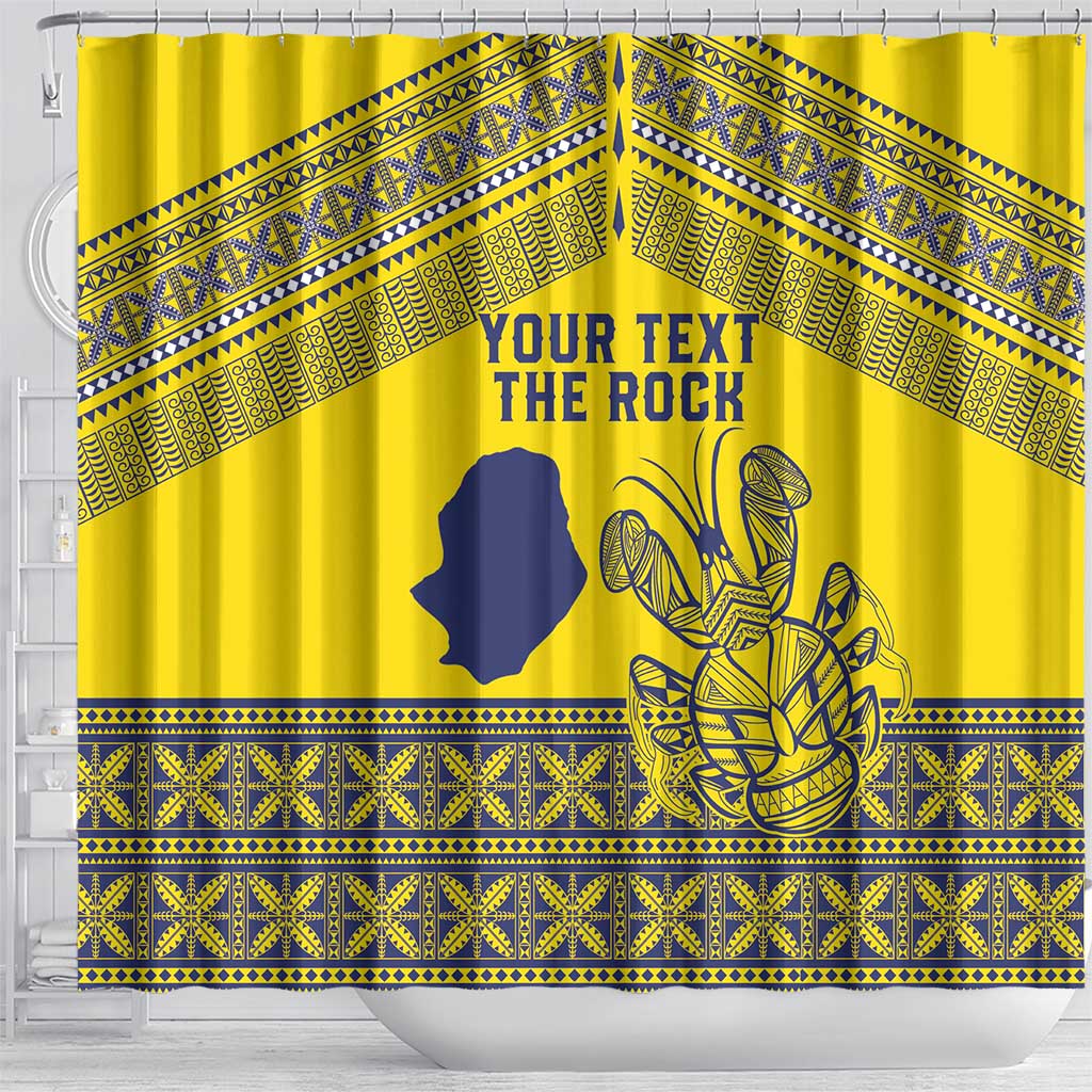Niue Crab Personalised Shower Curtain Niuean Hiapo Pattern LT9 - Polynesian Pride