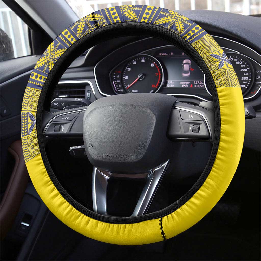 Niue Crab Steering Wheel Cover Niuean Hiapo Pattern LT9 - Polynesian Pride