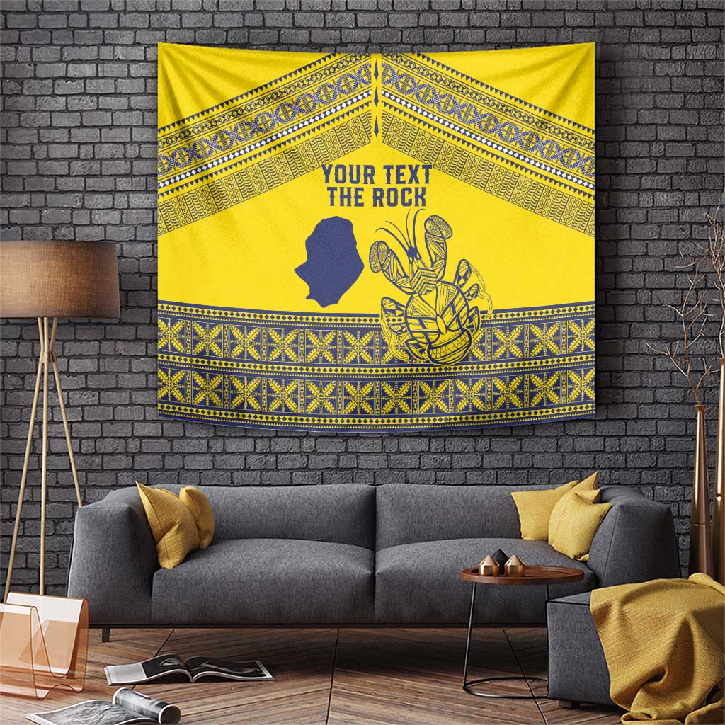 Niue Crab Personalised Tapestry Niuean Hiapo Pattern LT9 Gold - Polynesian Pride