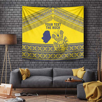 Niue Crab Personalised Tapestry Niuean Hiapo Pattern LT9 Gold - Polynesian Pride