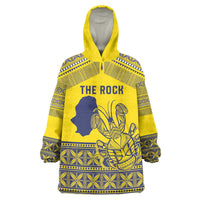 Niue Crab Personalised Wearable Blanket Hoodie Niuean Hiapo Pattern LT9 One Size Gold - Polynesian Pride
