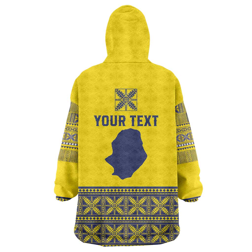 Niue Crab Personalised Wearable Blanket Hoodie Niuean Hiapo Pattern LT9 - Polynesian Pride