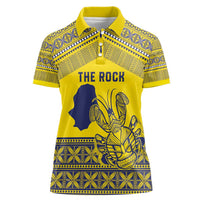 Niue Crab Personalised Women Polo Shirt Niuean Hiapo Pattern LT9 Female Gold - Polynesian Pride