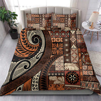 Vintage Samoa Siapo Mamanu Bedding Set Brown Samoan Tapa Motif LT9 - Polynesian Pride