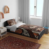 Vintage Samoa Siapo Mamanu Bedding Set Brown Samoan Tapa Motif LT9 - Polynesian Pride