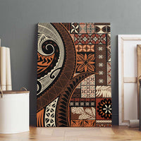 Vintage Samoa Siapo Mamanu Canvas Wall Art Brown Samoan Tapa Motif LT9 - Polynesian Pride