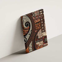 Vintage Samoa Siapo Mamanu Canvas Wall Art Brown Samoan Tapa Motif LT9 - Polynesian Pride