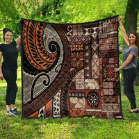 Vintage Samoa Siapo Mamanu Quilt Brown Samoan Tapa Motif LT9 - Polynesian Pride