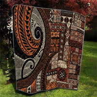 Vintage Samoa Siapo Mamanu Quilt Brown Samoan Tapa Motif LT9 - Polynesian Pride
