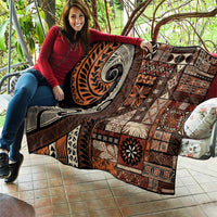 Vintage Samoa Siapo Mamanu Quilt Brown Samoan Tapa Motif LT9 - Polynesian Pride