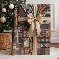 Vintage Samoa Siapo Mamanu Wrapping Paper Brown Samoan Tapa Motif LT9 - Polynesian Pride