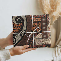 Vintage Samoa Siapo Mamanu Wrapping Paper Brown Samoan Tapa Motif LT9 - Polynesian Pride